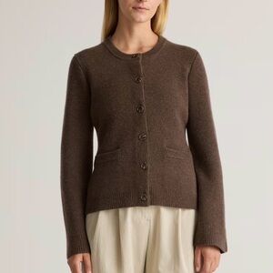 New with Tags Quince Mongolian Cashmere Structured Cardigan Brown Women's S